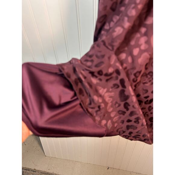 Lane Bryant Leopard Surplice Jacquard Faux Belted burgundy Midi Dress 20 party - Picture 8 of 11